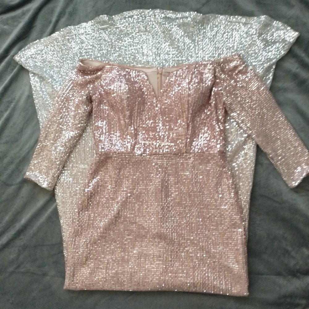 Super Sparkly Ombre Sequin Formal Dress